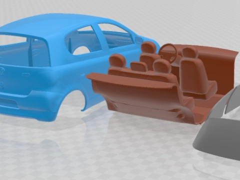Toyota Yaris Mk1 XP10 5 doors 1999 Printable Car 3D-Druckmodell