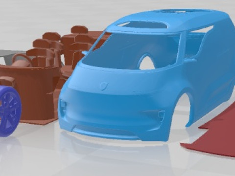 Porsche Vision Renndienst 2018 Printable Car 3D Print Model