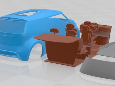 Porsche Vision Renndienst 2018 Printable Car Modelo de Impressão 3D