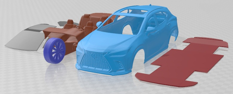 Lexus NX 300 F Sport 2022 Printable Car 3Dプリントモデル .c4d .max .obj .3ds .fbx .stl .blend 