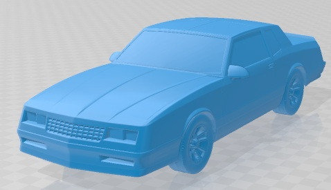 Chevrolet Monte Carlo SS 1986 Printable Car 3D Print Model .c4d .max .obj .3ds .fbx .stl .blend 