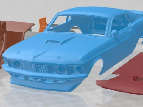 Mustang John Bowe 1969 Printable Car 3D Print Model