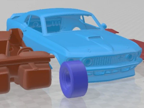 Mustang John Bowe 1969 Printable Car 3D Print Model