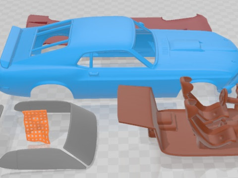 Mustang John Bowe 1969 Printable Car 3D Принт Модель