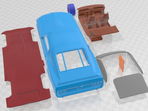 Mustang John Bowe 1969 Printable Car 3D Принт Модель