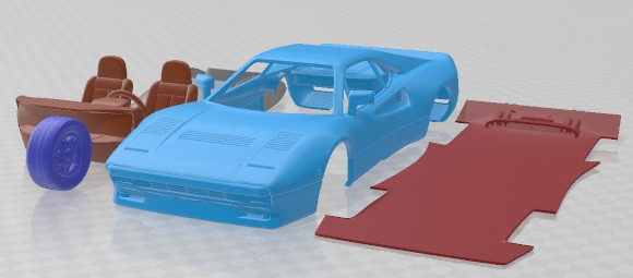 Ferrari 288 GTO 1984 Printable Car 3D Baskı Modeli .c4d .max .obj .3ds .fbx .stl .blend 