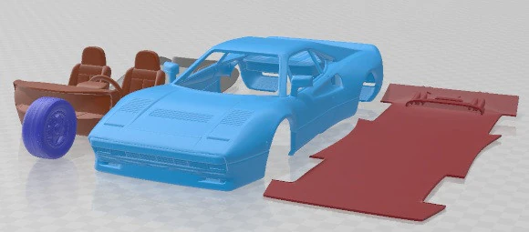 Ferrari 288 GTO 1984 Printable Car 3D Print Model .c4d .max .obj .3ds .fbx .stl .blend