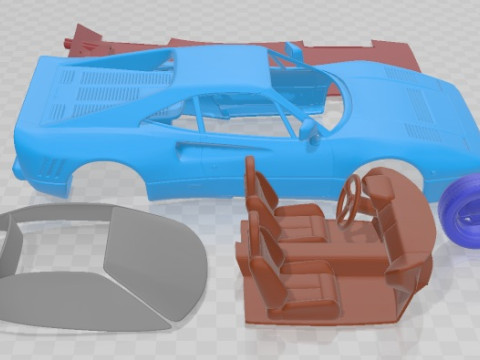 Ferrari 288 GTO 1984 Printable Car 3D Baskı Modeli