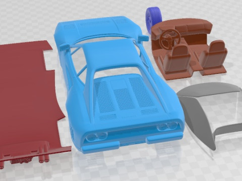 Ferrari 288 GTO 1984 Printable Car 3D Baskı Modeli