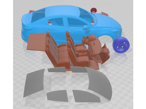 Toyota Yaris Sedan 2019 Printable Car 3D Print Model