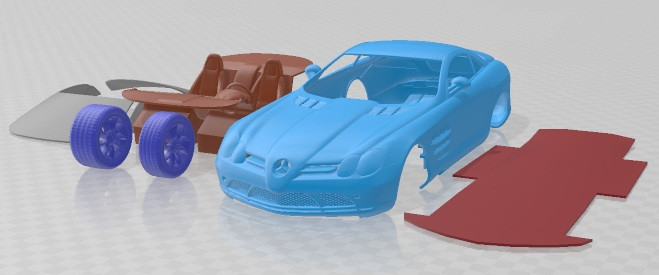 Mercedes Benz SLR McLaren 2005 Printable Car 3Dプリントモデル .c4d .max .obj .3ds .fbx .stl .blend