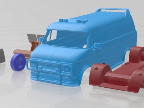 GMC Vandura 1983 A Team Van Printable 3D Print Model
