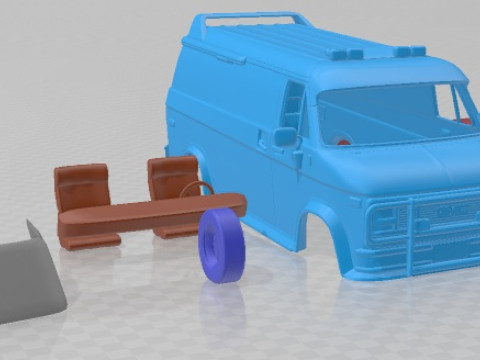 GMC Vandura 1983 A Team Van Printable 3D प्रिंट मॉडल