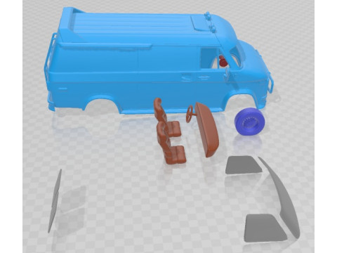 GMC Vandura 1983 A Team Van Printable 3D प्रिंट मॉडल