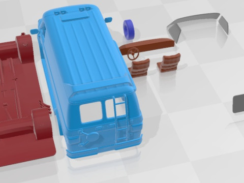 GMC Vandura 1983 A Team Van Printable 3D प्रिंट मॉडल