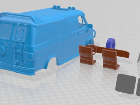 GMC Vandura 1983 A Team Van Printable 3D प्रिंट मॉडल