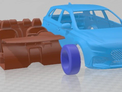 Hyundai i30 N-line 2019 Printable Car 3D Print Model