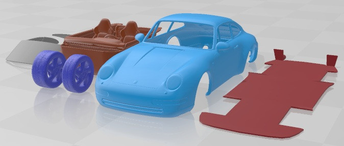 Porsche 911 993 Carrera 1994 Printable Car 3D Druckmodell .c4d .max .obj .3ds .fbx .stl .blend 