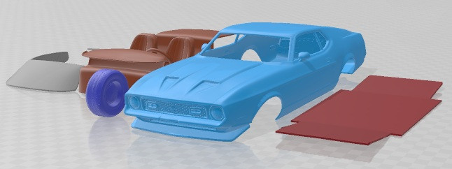 Mustang Mach 1 James Bond 1971 Printable Car Modelo de Impressão 3D .c4d .max .obj .3ds .fbx .stl .blend 