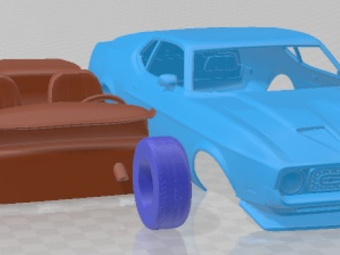 Mustang Mach 1 James Bond 1971 Printable Car Modelo de Impressão 3D