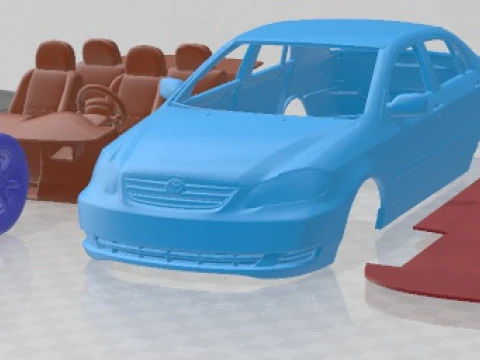 Toyota Corolla E120 2005 Auto stampabile Modello di stampa 3D