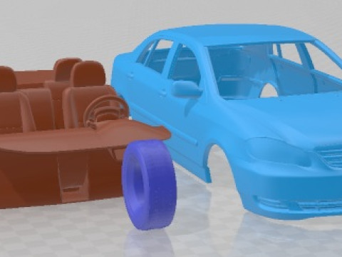 Toyota Corolla E120 2005 Printable Car 3D Print Model