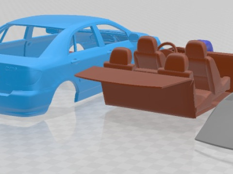 Toyota Corolla E120 2005 Printable Car 3D Print Model