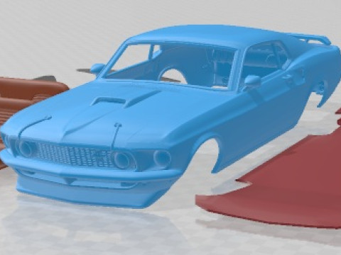 Mustang Mach 1 351 1969 Printable Car 3D Print Model