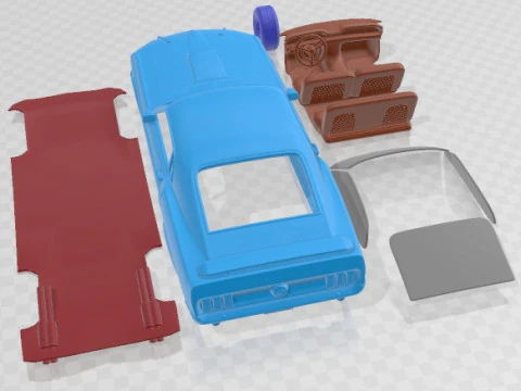 Mustang Mach 1 351 1969 Printable Car 3D Print Model