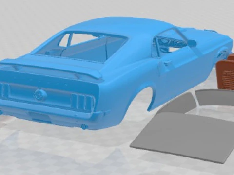 Mustang Mach 1 351 1969 Printable Car 3D Print Model