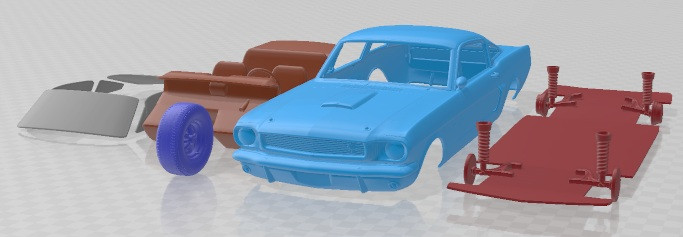 Mustang 350GT 1969 Printable Car 3D Print Model .c4d .max .obj .3ds .fbx .stl .blend 