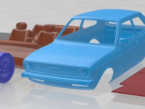 Audi 50 1974 Printable Car 3D Print Model