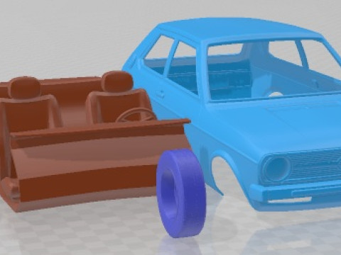 Audi 50 1974 Printable Car 3D Print Model