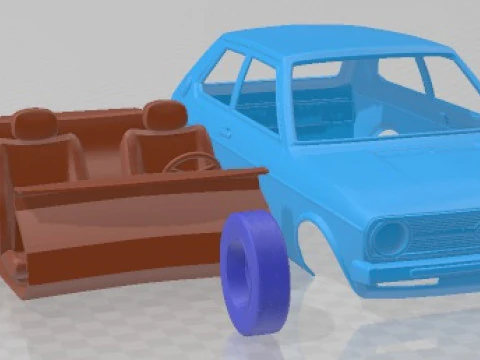 Audi 50 1974 Printable Car 3D Print Model