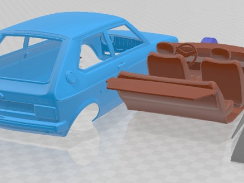 Audi 50 1974 Printable Car 3D Print Model
