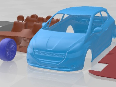 Peugeot 208 GTI 2013 Printable Car 3D Print Model