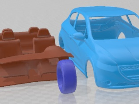 Peugeot 208 GTI 2013 Printable Car 3D Print Model