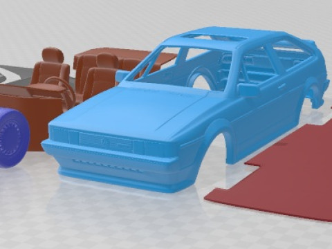 Volkswagen Scirocco 1986 Printable Car 3D Print Model