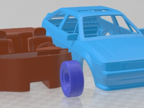 Volkswagen Scirocco 1986 Printable Car Modelo de Impressão 3D