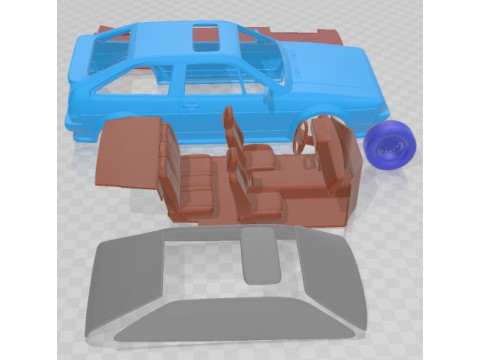 Volkswagen Scirocco 1986 Printable Car Modelo de Impressão 3D
