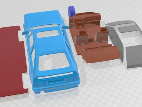 Volkswagen Scirocco 1986 Printable Car 3D Print Model