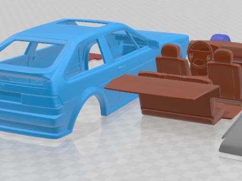 Volkswagen Scirocco 1986 Printable Car Modelo de Impressão 3D