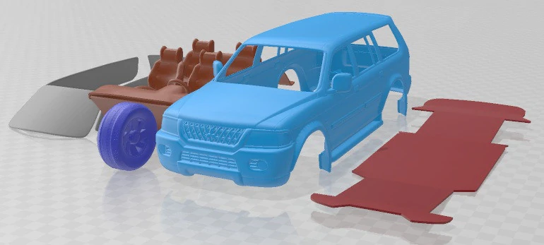 Mitsubishi Pajero Sport 1996 Printable Car 3D Print Model .c4d .max .obj .3ds .fbx .stl .blend 
