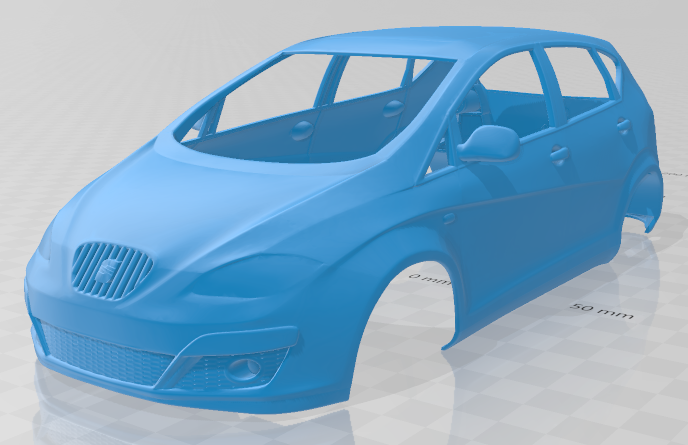 Seat Altea 2010 Printable Body Car Modello di stampa 3D .c4d .max .obj .3ds .fbx .stl .blend