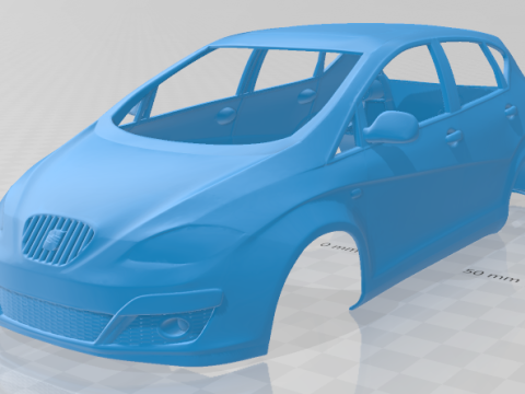Seat Altea 2010 Printable Body Car 3D-printmodel