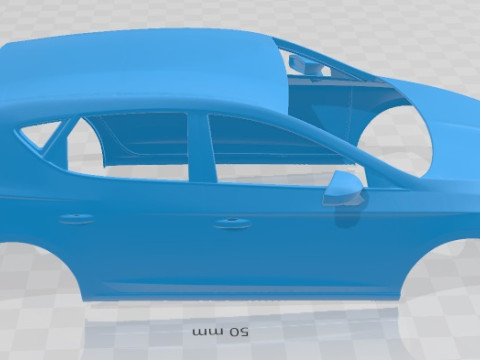 Seat Leon 2013 Printable Body Car 3D Print Model