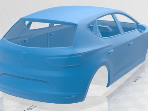 Seat Leon 2013 Printable Body Car 3D Print Model