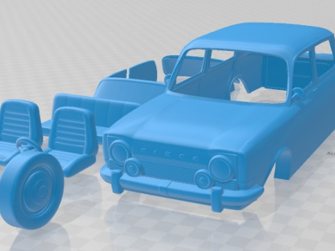 Simca 1000 Printable Car 3D Print Model