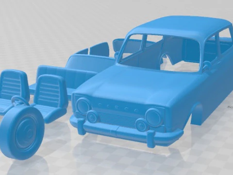 Simca 1000 Printable Car 3D Print Model