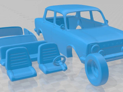 Simca 1000 Printable Car 3D Print Model